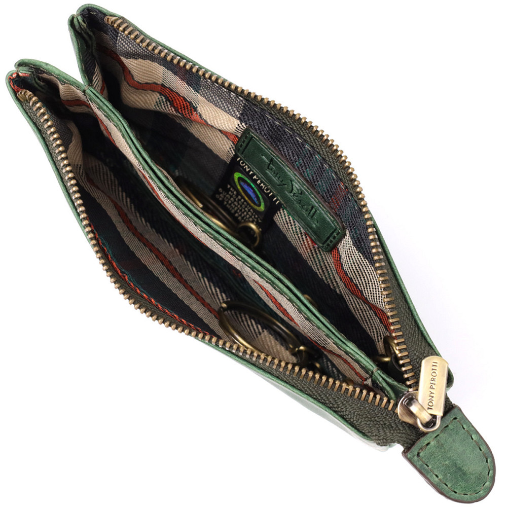 Містка ключниця на два відділення з матової натуральної шкіри Tony Perotti 20835_1 (3350 deep green) Зелений Київ - фото 7