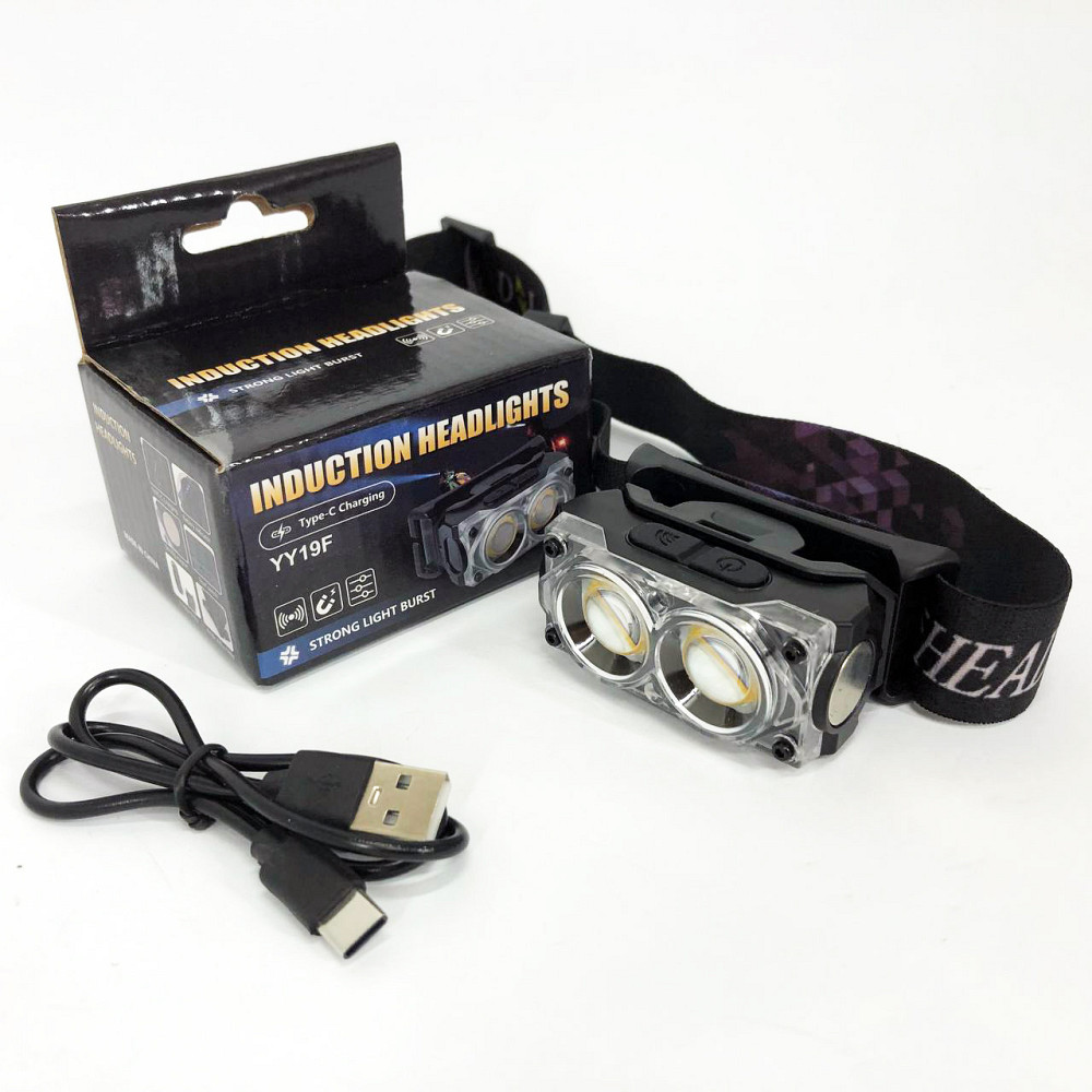 Ліхтар на лоб для риболовлі Police YY-19F-2XPE(white)+2COB(yellow), Ліхтарик налобний потужний SN-82 Львів - фото 4