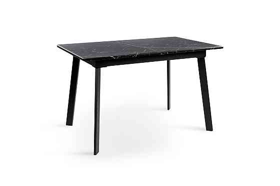 Стіл Етна 120(+40)*75 чорний метал/мрамор чорн Киев