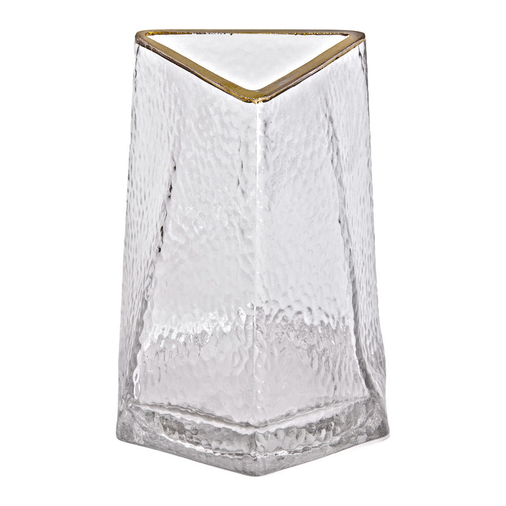 Декоративная стеклянная ваза-треугольник с золотой каймой Киев - изображение 3
