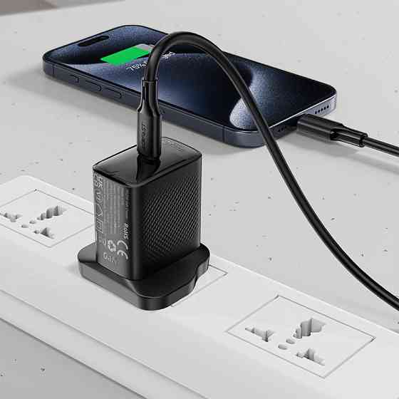 Кабель ACEFAST C17-03 USB-C to USB-C silicone charging data cable Black Одесса