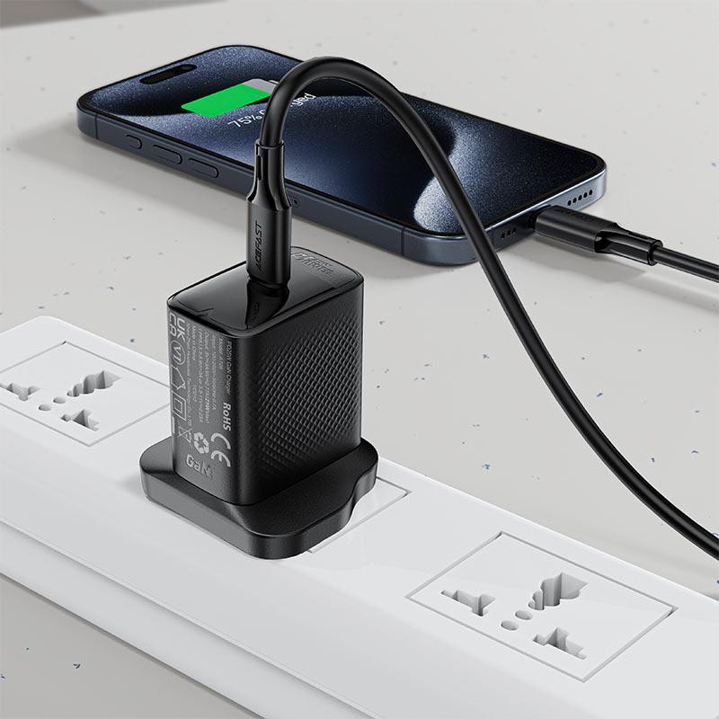 Кабель ACEFAST C17-03 USB-C to USB-C silicone charging data cable Black Одесса - изображение 6