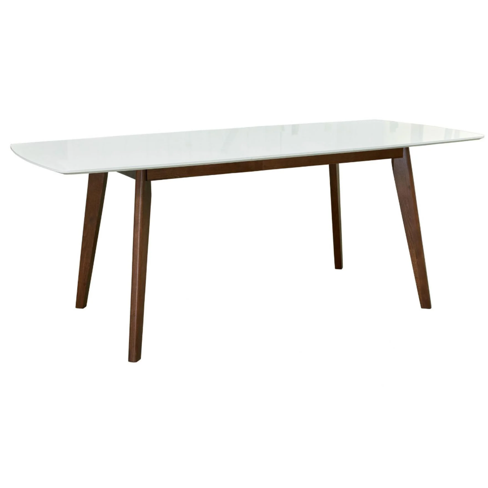 Стол раздвижной МДФ крашеный 150х90 Белый верх / Орех ножки Сити-1500 Львов - изображение 1