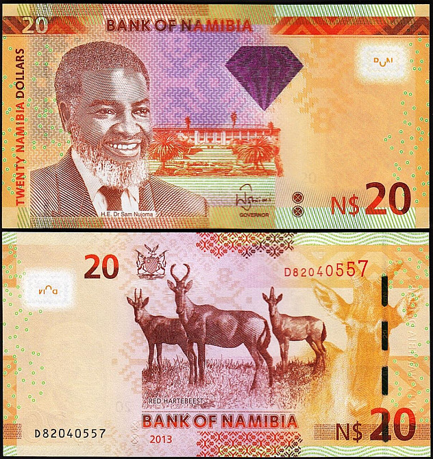Намібія/Namibia 20 dollars 2013 Pick 12b UNC Полтава - фото 1
