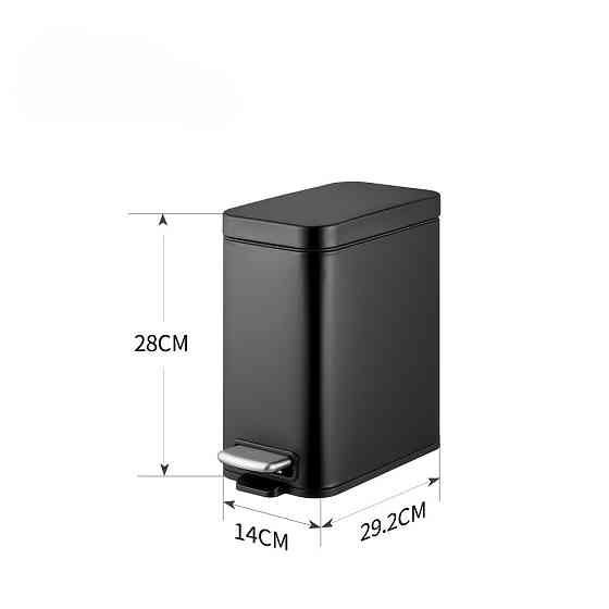 Відро для сміття з плавним закриттям прямокутне Mixxus Premium Quadro-TC0105 Black 5 л колір чорний ( 25320 ) Харьков