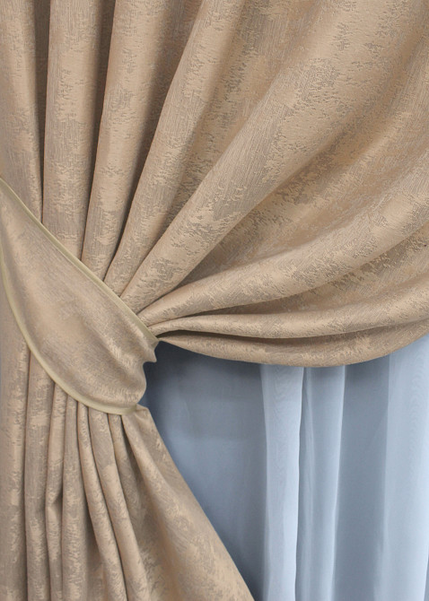 Комплект готових штор VR-Textil Жакард Sultan YL № 1699ш Темно-бежевий 150х270 см 2 шт (33-0597) Київ - фото 5