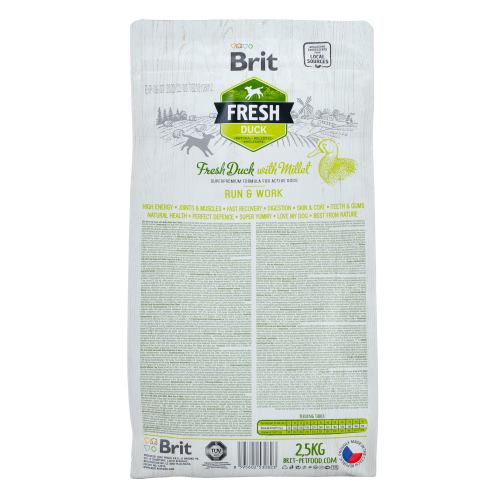 Корм сухий Brit Fresh Duck/Millet Active Run and Work для дорослих активних собак з качкою та пшоном 2,5 кг Киев - изображение 3