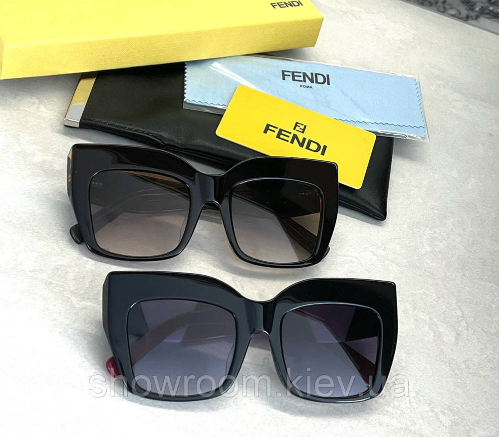 Женские солнцезащитные очки Fendi (1080) black LUX Киев - изображение 3
