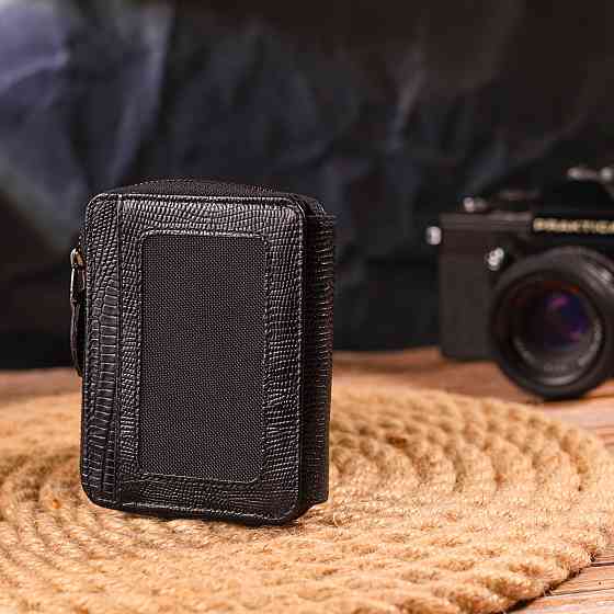 Практичне портмоне з натуральної фактурної шкіри CANPELLINI 21494 Чорне Київ