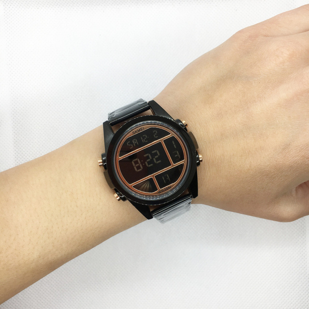 Наручные мужские часы Skmei 1448 Indigo Черный Розовое золото Винница - изображение 9