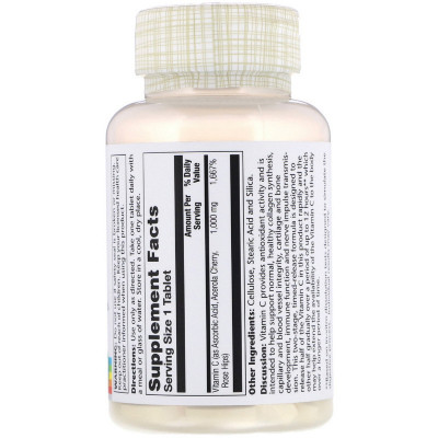 Вітамін Solaray Вітамін С двофазним Вивільнення, Vitamin C, 1000 мг, 100 Та (SOR-04453) Вінниця - фото 2