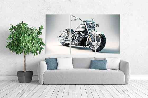 Модульная картина в гостиную / спальню  Мотоцикл      ART-132_3A 100х150 см Киев