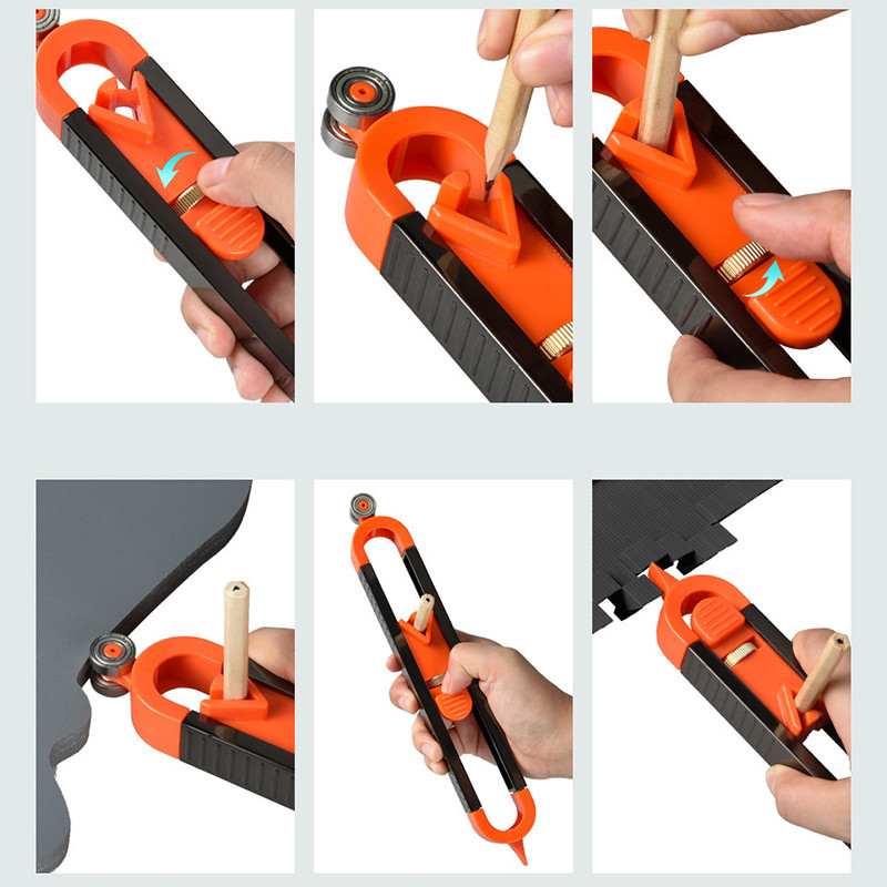 Контурный роликовый шаблон для разметки с 5 карандашами, линейка для сложных контуров Киев - изображение 5