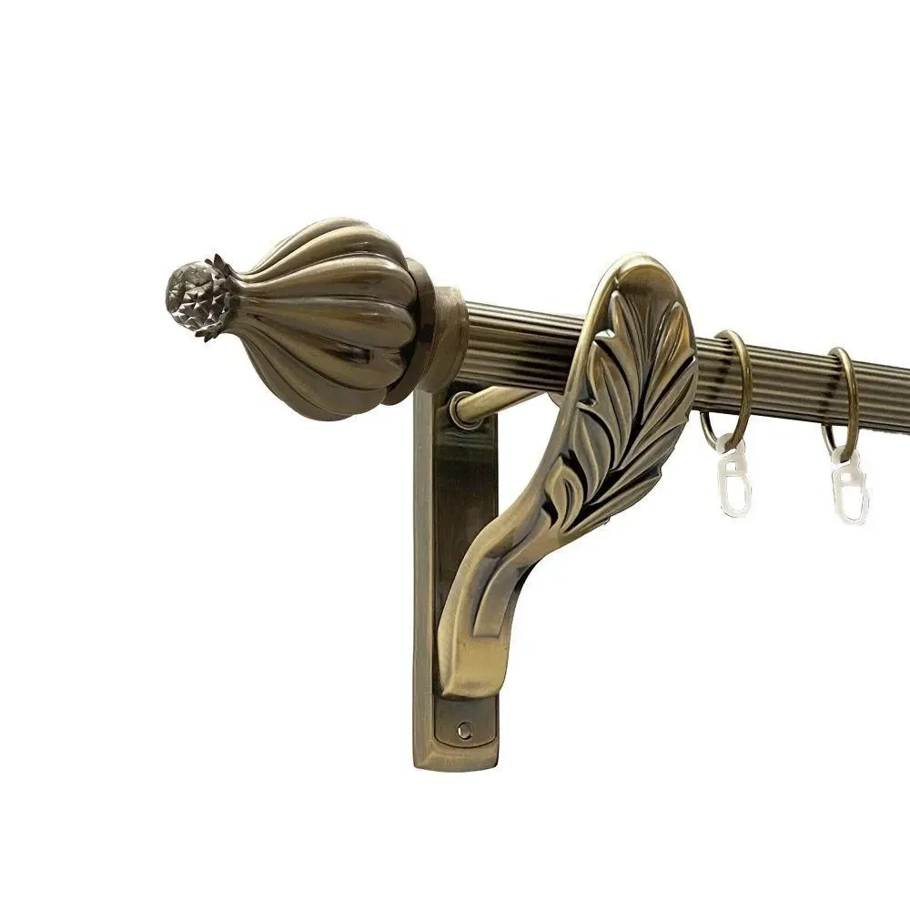 Карниз Orvit Таджа-Кристал металевий однорядний ретро рифлена труба кільце металеве Антик 25 мм 240 см (00-00016656) Львів - фото 1