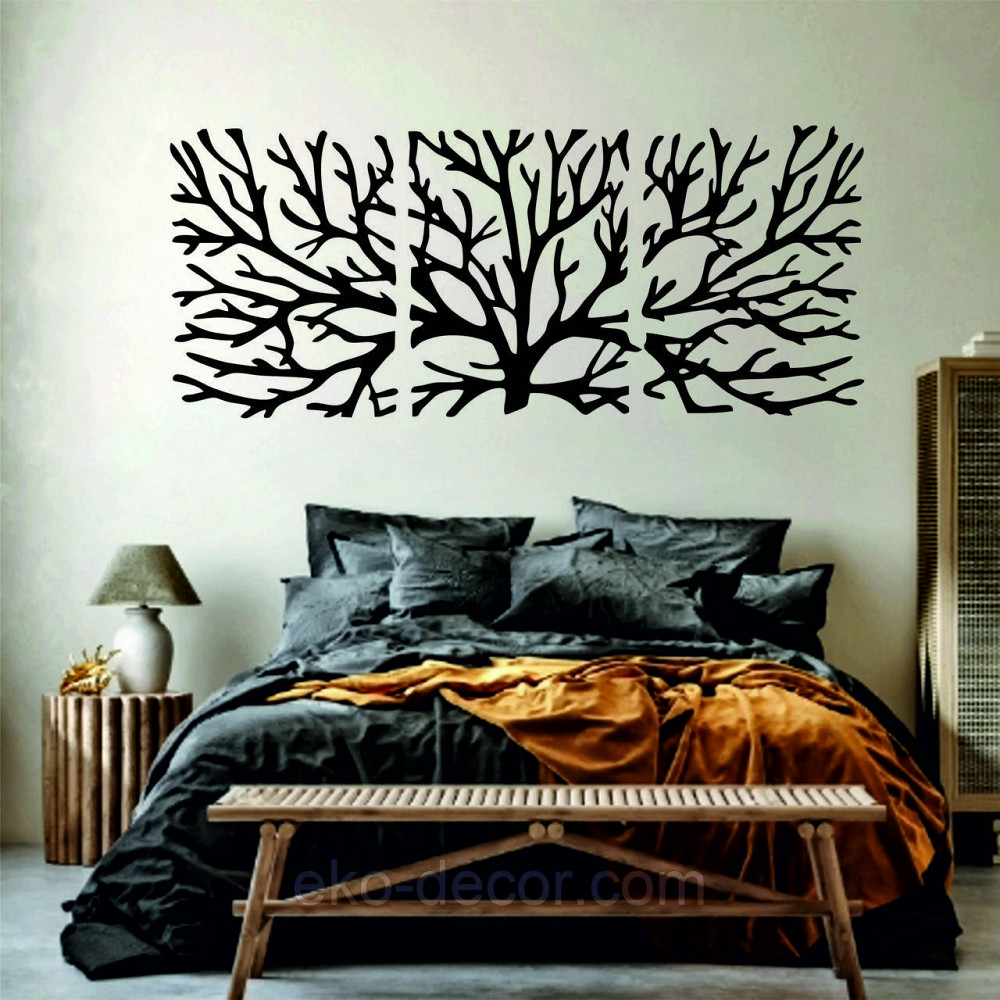 Декоративное настенное Панно «Дерево» Декор на стену 110*260 см, Черный Киев - изображение 1