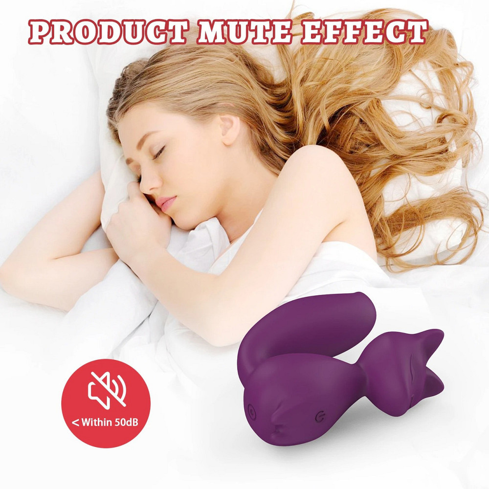 Мини-вибратор клиторальный Every Night Toys Doris в форме лисы фиолетовый, 10 режимов вибрации Sex Aura Киев - изображение 6