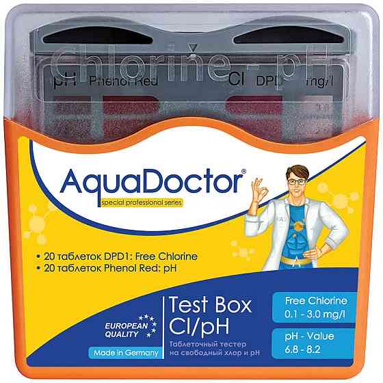 Тестер для басейну AquaDoctor Test Box Cl/pH (хлор рН) Київ