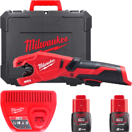 Труборіз акумуляторний по нержавіючій сталі MILWAUKEE, M12 PCSS-202C  (зарядний пристрій С12 С, 2 акумулятори М12 В2 2Аг, кейс) Одеса