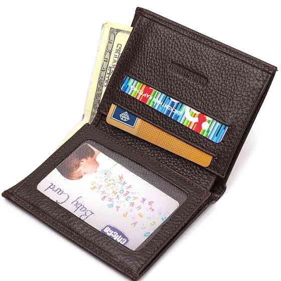 Компактний гаманець для чоловіків із натуральної шкіри флотар CANPELLINI 21873 Коричневий Київ