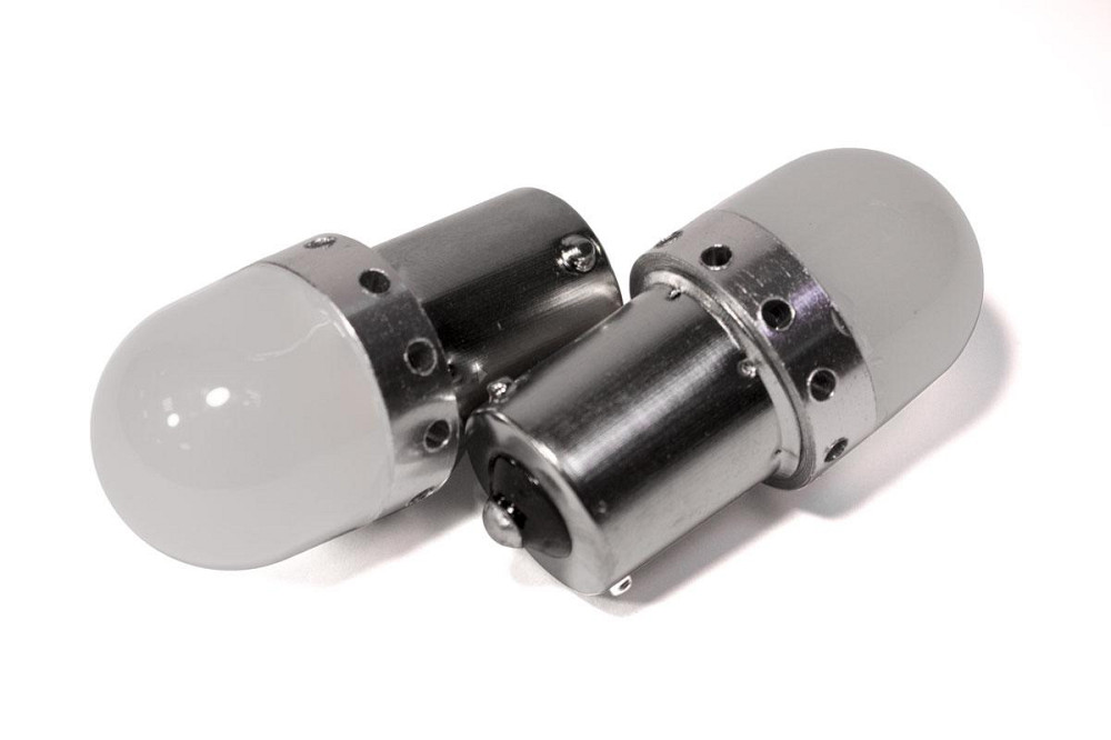 Світлодіодна лампа StarLight T25 15 діодів 4014 12 V 1 W WHITE матова лінза з металевим ободом Харків - фото 2