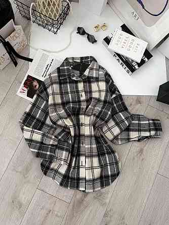 Жіноча тепла звичайна сорочка вільного крою турецький кашемір Сірий Одеса