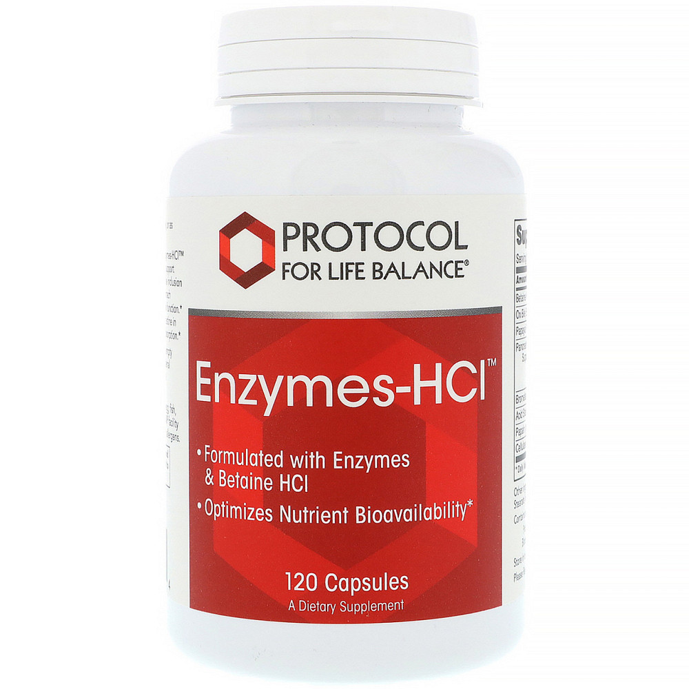 Энзимы с бетаином HCl Protocol for Life Balance Enzymes-HCl, 120 капсул Киев - изображение 3