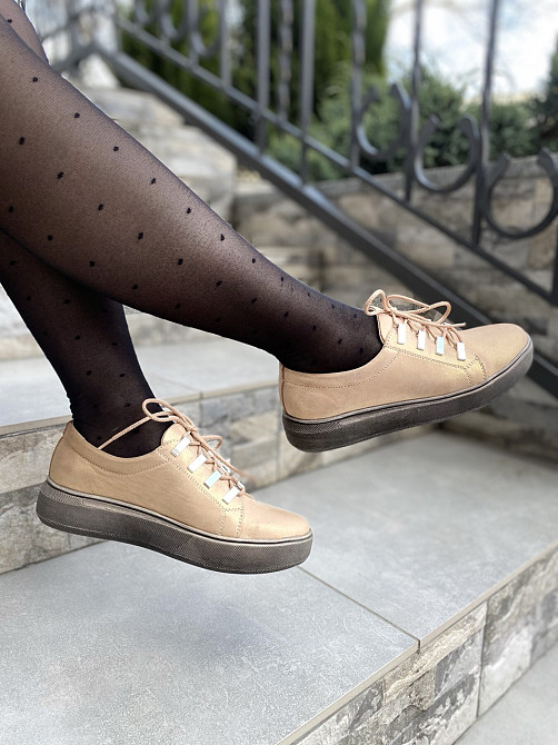 Injers Сліпони жіночі INJERS 195 золото (весна-осінь, шкіра-сатин натуральна) (1306) 36р.38р.40 Коломыя - изображение 3