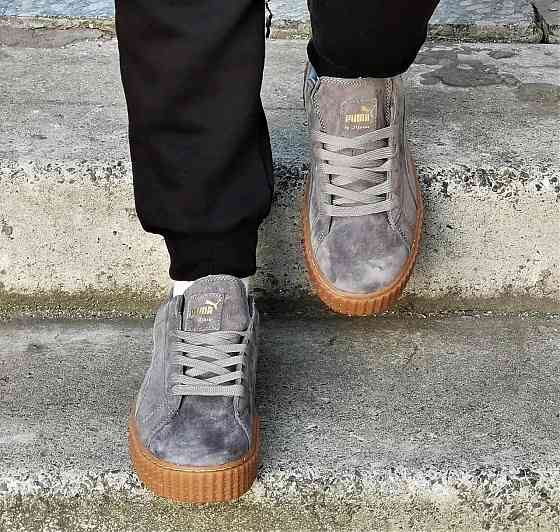 Чоловічі Кросівки Puma Сліпони Сірі Мокасини Пума Замшеві (розміри: 41,42,43,44) Дніпро