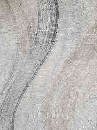 Шпалери вінілові на флізелін Marburg Shades гарячого тиснення голубі, бежеві, сірі, чорні смуги хвилі Київ