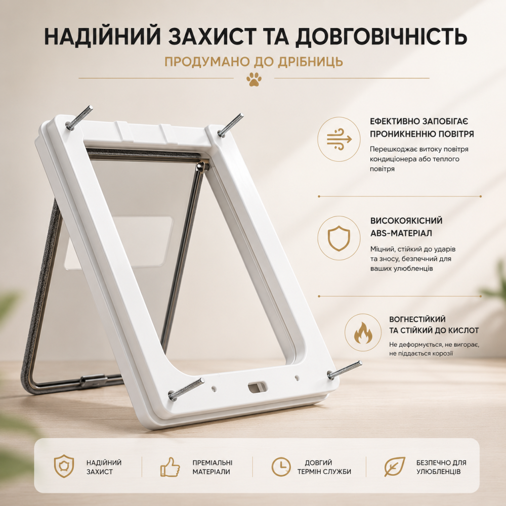 Двері для собак та котів HoMedics PetGate S (28x34см) білі — автоматичні вхідні дверцята в будку та двері, 4 режими Київ - фото 6