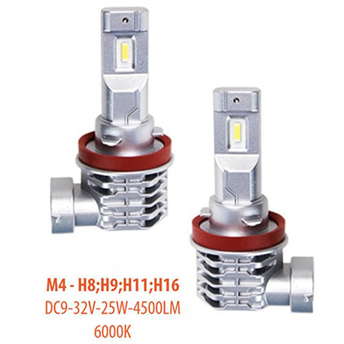 Автомобільні світлодіодні лампи PULSO M4-H8/H9/H11H16 з LED-чипами CREE 9-32В 2x25Вт 4500Лм 6000К Харків - фото 2