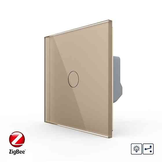Розумний сенсорний прохідний/перехресний диммер Livolo золотий ZigBee (VL-C7FC1SD1Z-2GAP) Коломыя
