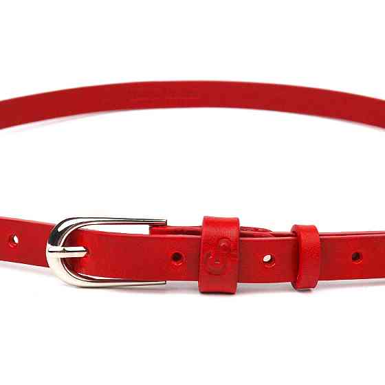 Яскравий жіночий ремінь із натуральної шкіри Grande Pelle 21439 Червоний Київ