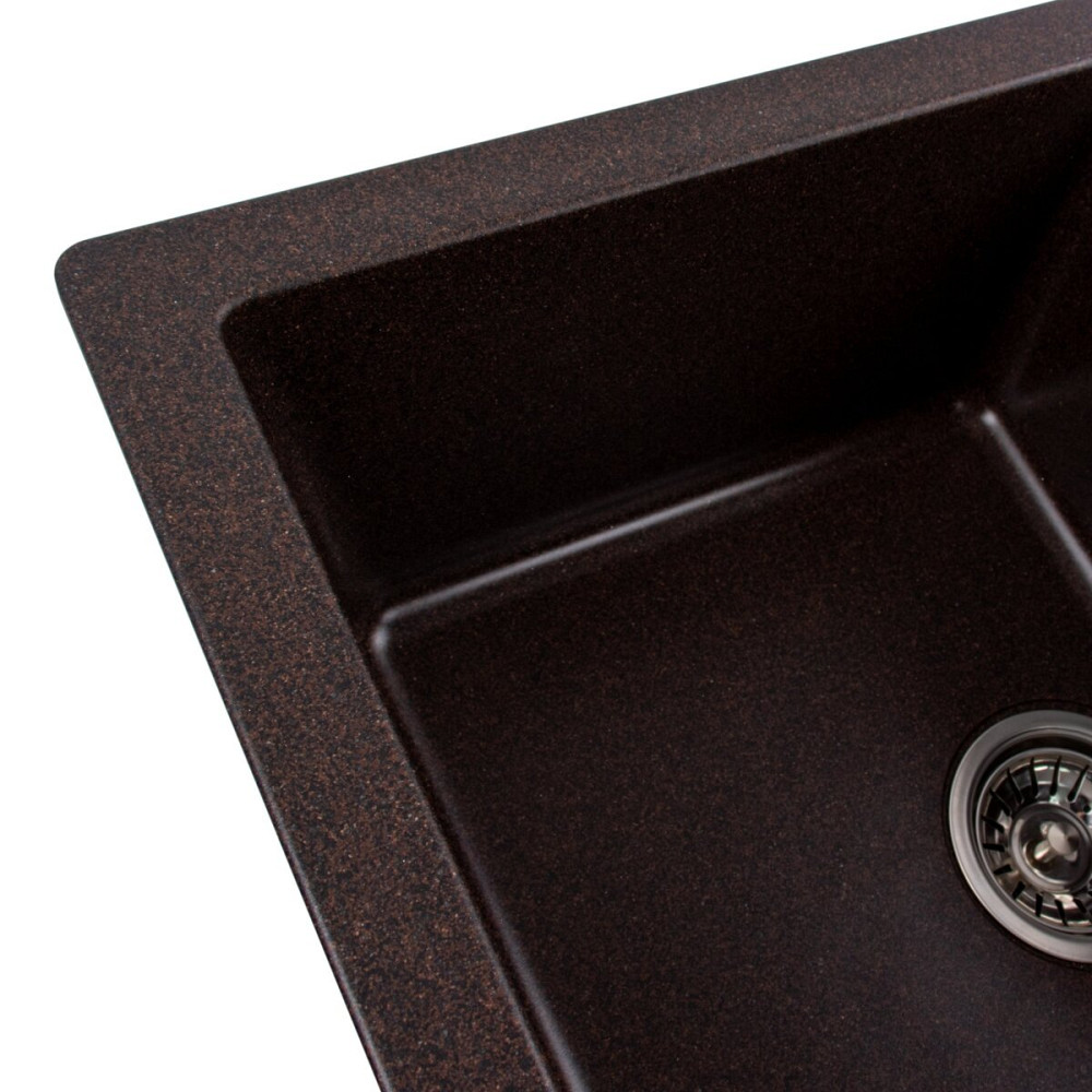 PLATINUM Гранітна мийка для кухні Platinum 6550 INTENSO матова Шоколад Київ - фото 5