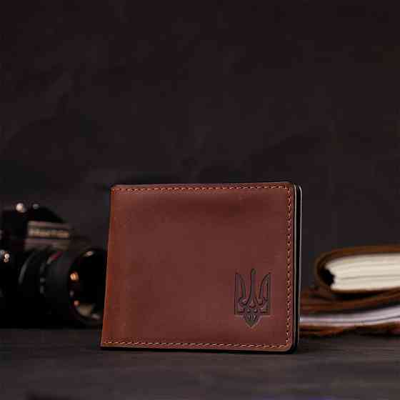 Шкіряна обкладинка на посвідчення учасника бойових дій GRANDE PELLE 11663 Коричневий Київ