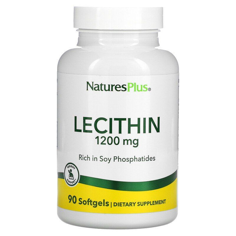 Лецитин соевый (Lecithin), Natures Plus, 1200 мг 90 капсул Киев - изображение 1