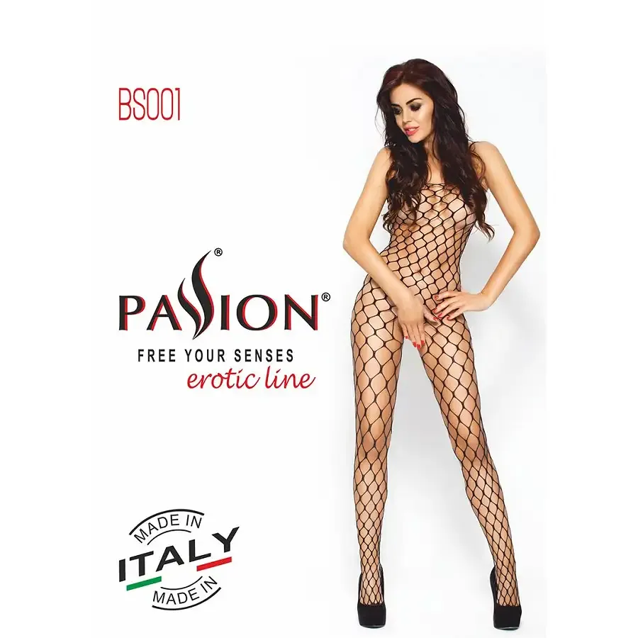 Бодістокінг Passion BS001 white, комбінезон, велика сітка Львів - фото 5