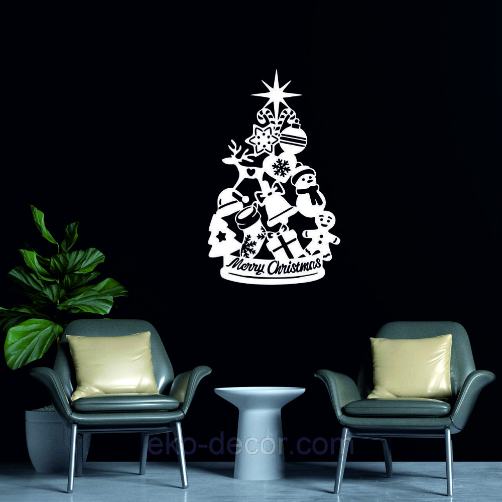 Декоративное настенное Панно «Новый год», Декор на стену 90*55 см, Белый Киев - изображение 4