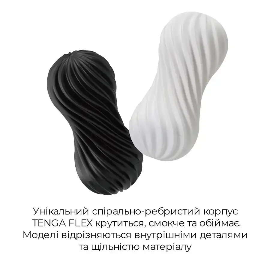 Мастурбатор Tenga Flex Rocky Black зі змінною інтенсивністю, можна скручувати Львов - изображение 3