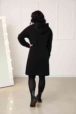 Тепле плаття-худі на флісі "Solo" оптом | Норма і батал Чорний, 50-52 Київ