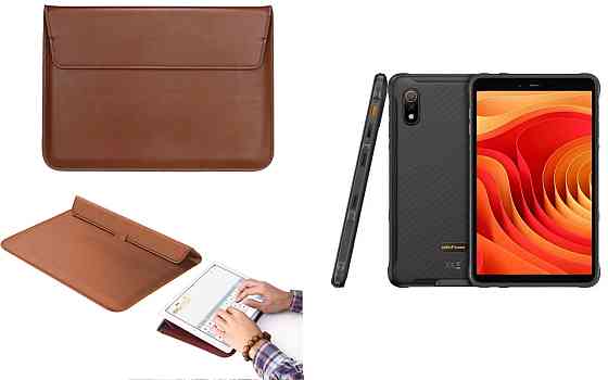 Чехол-конверт VitoCase для Ulefone Armor Pad Lite, с функцией подставки для планшета Черный Коричневый Киев