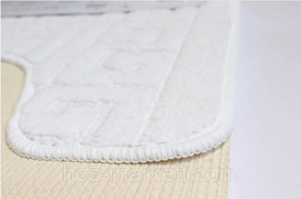 Килимки для ванної та туалету білі виробництво Туреччина 80 х 50 см Харків - фото 2