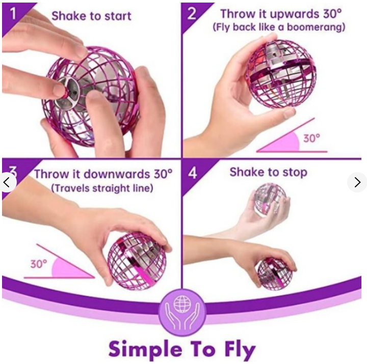 Летающий шар-спиннер Flynova pro 368FN(Pink) со светом Винница - изображение 6