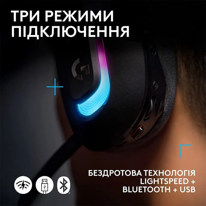 Гарнитура Logitech G522 LightSpeed Wireless Gaming Headset Black (981001544) Чорний Харків - фото 5