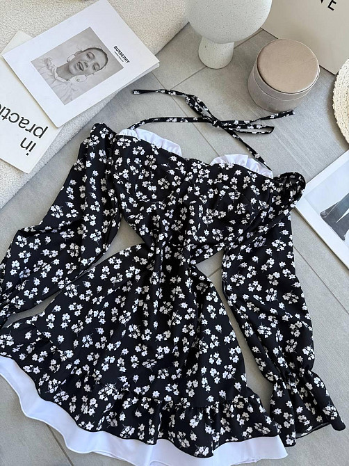 Женское стильное мини-платье  штапель, софт Черный, 44/46 Одесса - изображение 1