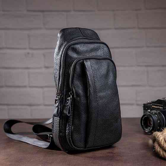 Сумка мужская из кожи через плечо Vintage 14784 Черная Киев