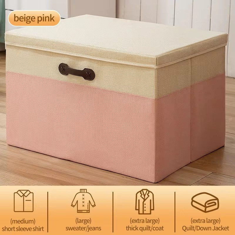 Комплект складних шухляд для зберігання білизни та речей 4 шт з кришками та ручками в шафу, рожеві Кам'янець-Подільський - фото 3