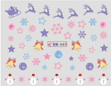 Новогодние наклейки на ногти BN-663 Киев