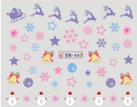 Новогодние наклейки на ногти BN-663 Киев - изображение 1