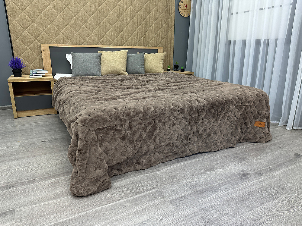 Плед-покрывало Шиншилла 215х215 см (+-5см) Какао (87-018) Киев - изображение 3